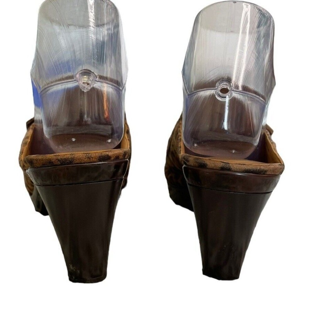 Stuart Weitzman Leopard Print Studded Clogs Black… - image 7